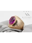 Amethyst originální vinobraní 14k produkt s růžovým zlatým kroužkem vintage unikátní Vrc127r